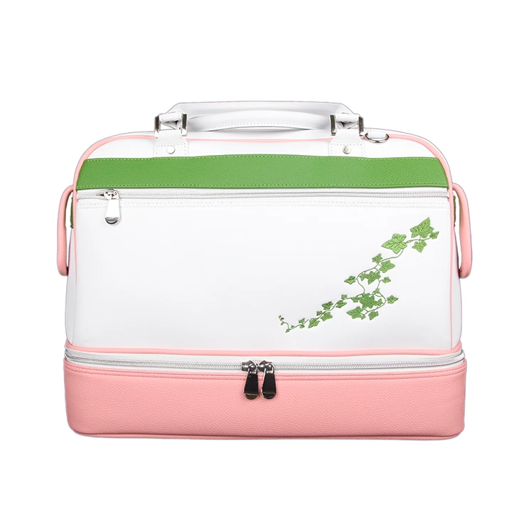 White Golf Boston Bag Embroidery